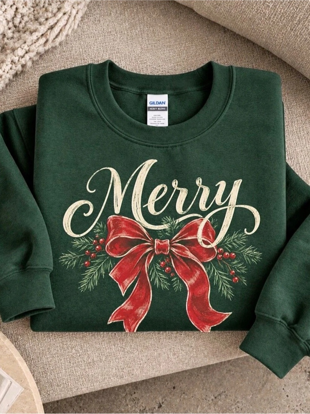 Heavy Blend Crewneck Sweatshirt Green, Gift For Her, For Him